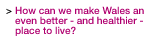 How can we make Wales an even better - and healthier - place to live?